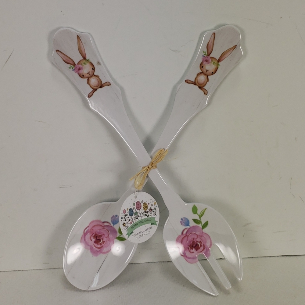 NEW BUNNY BOULEVARD MELAMINE SALAD FORK SPOON